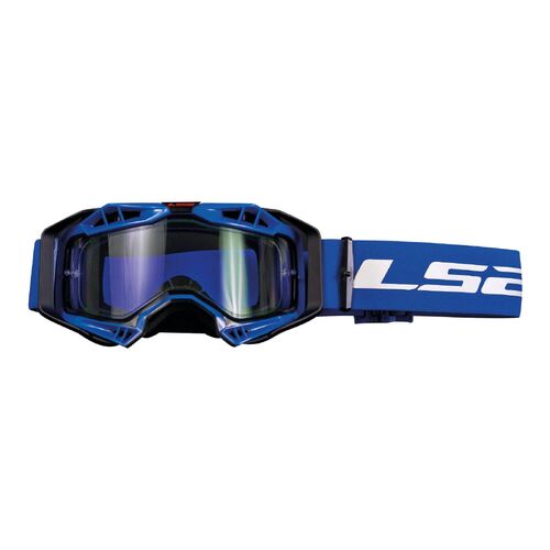 LS2 Aura Adult MX Off-Road Goggle Blue w/ Clear Lens Pinlock Motocross Dirtbike