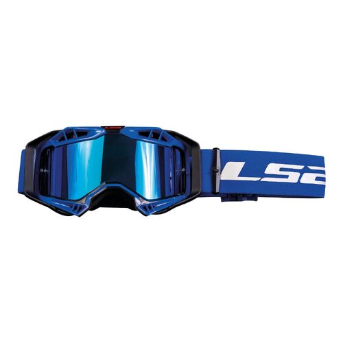 LS2 Aura Adult Off-Road Pro Blue Goggle Iridium Lens Pinlock Motocross Dirtbike