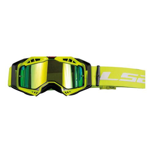 LS2 Aura Adult Off-Road Pro Yellow Goggle Iridium Lens Pinlock Dirtbike