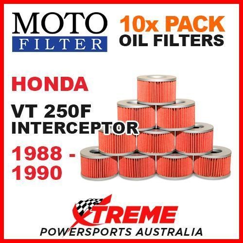 10 PACK MOTO FILTER OIL FILTERS HONDA VT250F VT 250F INTERCEPTOR 1988-1990