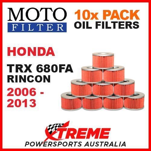 10 PACK MOTO FILTER OIL FILTERS HONDA TRX680FA TRX 680FA RINCON 2006-2013 ATV