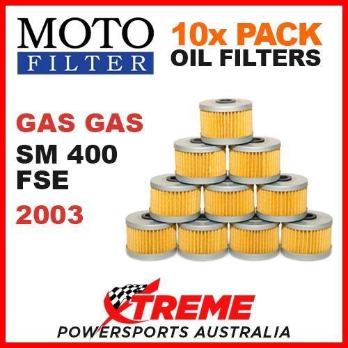 10 PACK MX MOTO FILTER OIL FILTERS GAS GAS SM400 SM 400 FSE 2003 SUPERMOTO