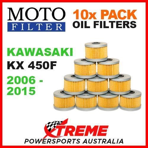 10 PACK MX MOTO FILTER OIL FILTERS KAWASAKI KX450F KXF450 2006-2015 OFF ROAD