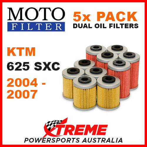 5 PACK MOTO MX OIL FILTERS KTM 625SXC 625 SXC 2004-2007 TRAIL OFF ROAD DIRT BIKE