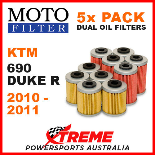 5 PACK MOTO MX OIL FILTERS KTM 690 DUKE R 690R DUKE 690cc 2010-2011 MOTORCYCLE