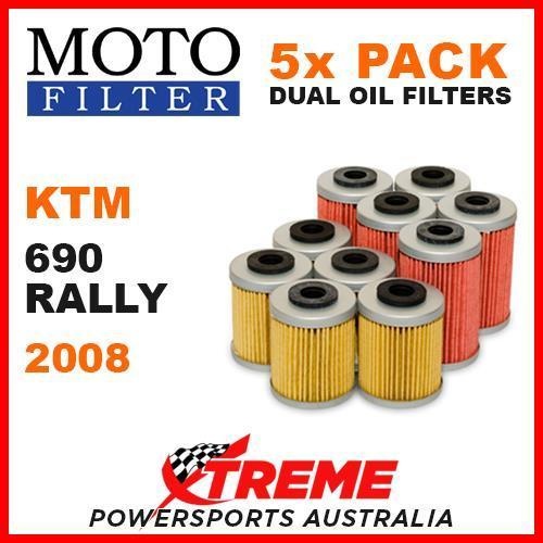 5 PACK MOTO MX OIL FILTERS KTM 690 RALLY 690cc 2008 TRAIL OFF ROAD DIRT BIKE
