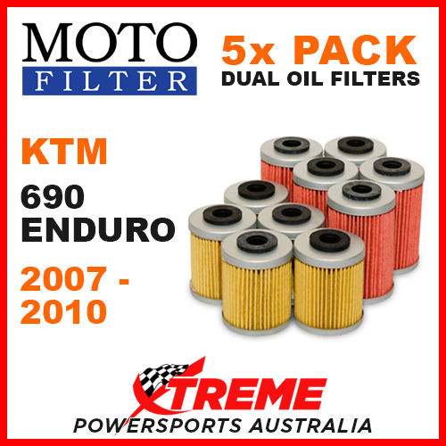 5 PACK MOTO MX OIL FILTERS KTM 690 ENDURO 690cc 2007-2010 TRAIL OFF ROAD