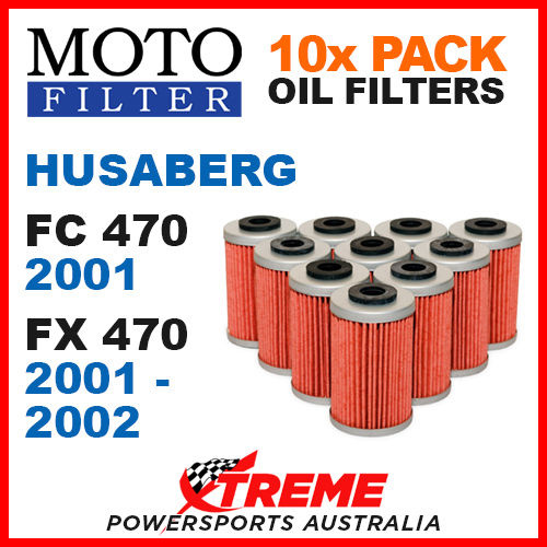 10 PACK MOTO MX OIL FILTERS HUSABERG FC470 FC 470 2001 FX470 FX 470 2001-2002