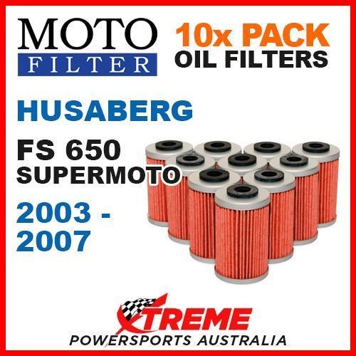 10 PACK MOTO MX OIL FILTERS HUSABERG FS650 650FS FS 650 2003-2007 SUPERMOTO