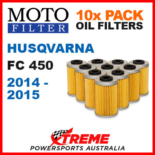 10 PACK MOTO MX OIL FILTERS HUSQVARNA FC450 FC 450 2014-2015 MOTOCROSS DIRT BIKE