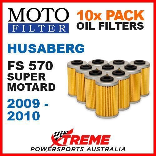 10 PACK MOTO MX OIL FILTERS HUSABERG FS 570 FS570 SUPERMOTARD 2009-2010 BIKE