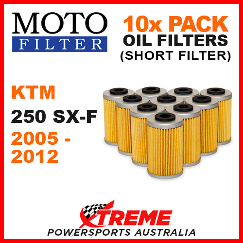 10 Pack Short Oil Filters KTM 250SX-F 250 SXF 2005-2012 Moto Filter KN-655 HF655