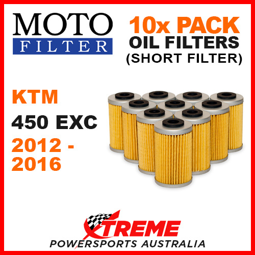 10 Pack Short Oil Filters KTM 450EXC 450 EXC 2012-2016 Moto Filter KN-655 HF655