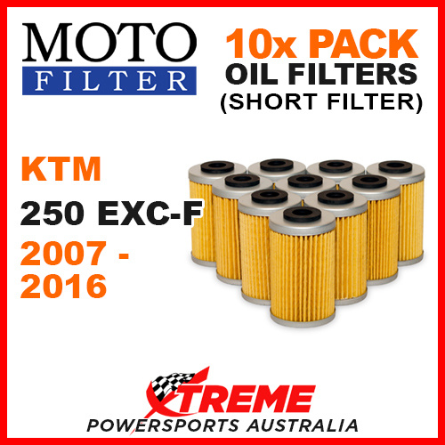 10 Pack Short Oil Filters KTM 250EXC-F 250 EXCF 07-16 Moto Filter KN-655 HF655