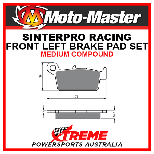 Moto-Master Kawasaki KLF400 Bayou 93-99 Racing Sintered Medium Front Left Brake Pad 091811