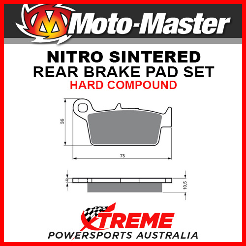 Moto-Master Kawasaki KDX200 1995-2002 Nitro Sintered Hard Rear Brake Pads 091821