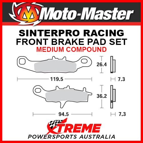 Moto-Master Kawasaki KX80 Big Wheel 1997-2000 Racing Sintered Medium Front Brake Pad 093911