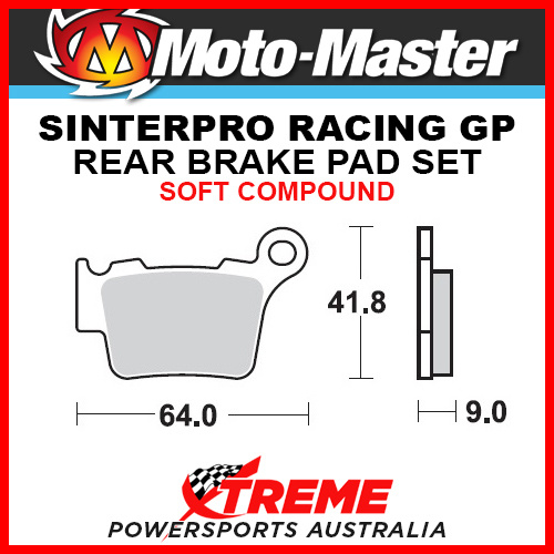 Moto-Master KTM 300 EXC 2004-2018 Racing GP Sintered Soft Rear Brake Pad 094412
