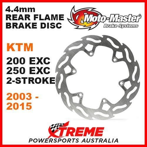 MOTO MASTER MX 4.4mm REAR FLAME BRAKE ROTOR KTM 200 EXC 250 EXC 2 STROKE 03-2015