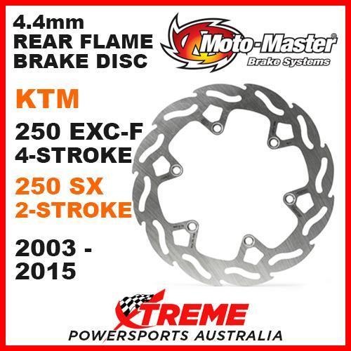MOTO MASTER MX 4.4mm REAR FLAME BRAKE ROTOR KTM 250 EXCF 250 SX 2T 2003-2015