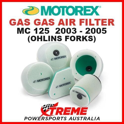 Motorex Gas-Gas MC 125 125cc OHLINS FORKS 2003-2005 Foam Air Filter Dual Stage