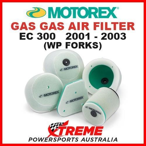 Motorex Gas-Gas EC300 EC 300 WP FORKS 2001-2003 Foam Air Filter Dual Stage