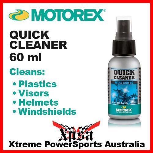 MOTOREX 60ML QUICK CLEAN CLEANER SPRAY INSECT STAIN DIRT VISOR HELMET PLASTICS