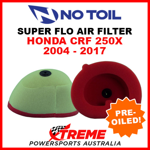 No Toil Honda CRF250X 2004-2017 Super Flo Flame Resistant Air Filter Element