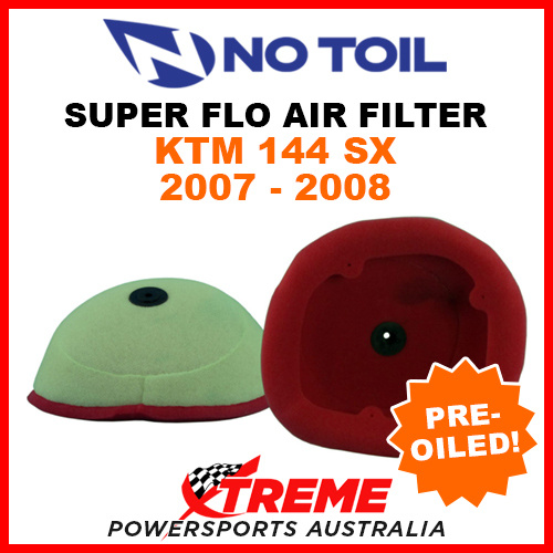 No Toil KTM 144SX 144 SX 2007-2008 Super Flo Flame Resistant Air Filter Element
