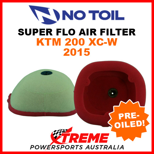 No Toil KTM 200XC-W 200 XC-W 2015 Super Flo Flame Resistant Air Filter Element