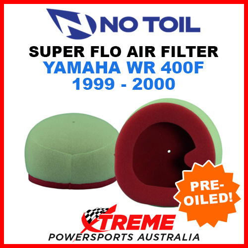 No Toil Yamaha WR400F WRF400 1999-2000 Super Flo Air Filter Element