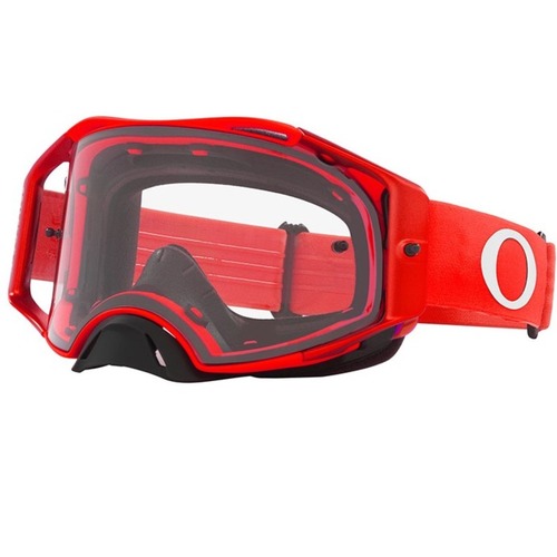 Oakley Airbrake MX Moto Red Goggles with Clear Lens