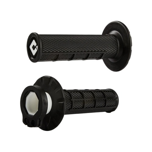 ODI MX Half Waffle Lock-On Black Throttle Grips 2/4-Stroke Motocross Dirtbike