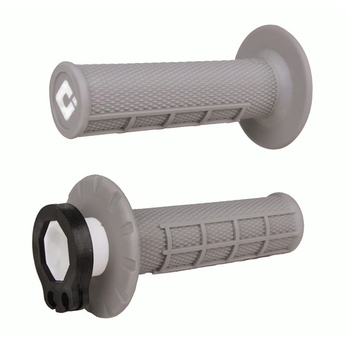 ODI MX Half Waffle Lock-On Throttle Grips Grey Soft Compound 2/4-Stroke Motocross