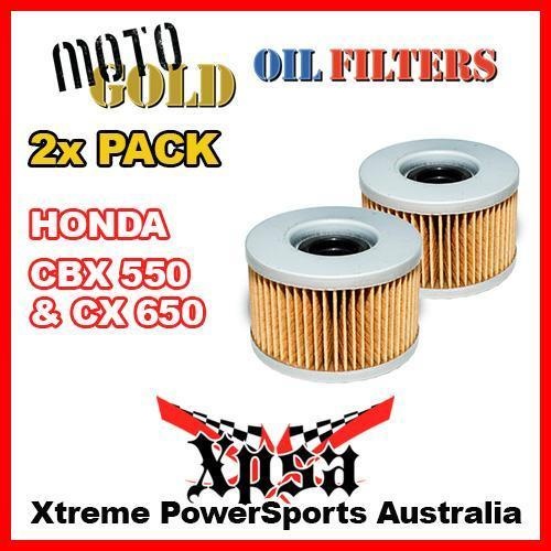 2 PACK MOTO GOLD OIL FILTER HONDA CBX 550 CBX 550 CX 650 CX650 OF1 KN111