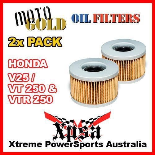 2 PACK MOTO GOLD OIL FILTER HONDA V 25 V25 VT 250 VT250 VTR VTR250 OF1 KN111