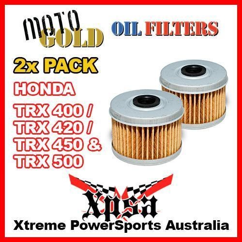 2 PACK MOTO GOLD OIL FILTERS HONDA TRX 400 420 450 500 TRX400 TRX450 OF3 KN113