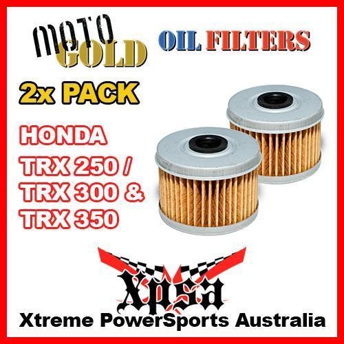 2 PACK MOTO GOLD OIL FILTER HONDA TRX 250 TRX250 TRX300 300 TRX350 350 OF3 KN113