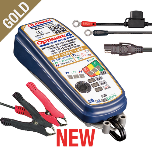 Optimate 4 Quad Program 9-Step 12V / 12.8V 1.2A Battery Charger Maintainer