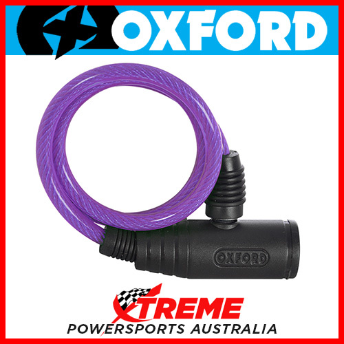 Oxford Security 0.6m x 6mm Purple Bumper Armoured Cable Lock MX Motorcycle Bike