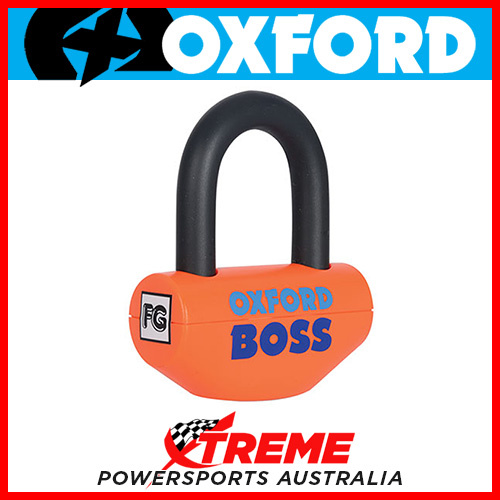 Oxford Security 12.7mm Shackle Orange Boss Strong Disc Lock MX Motorcycle Bike