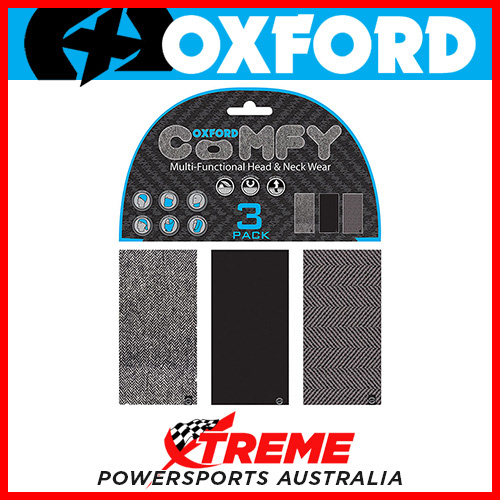 Oxford Comfy Herringbone Pattern 3 Pack Head & Neck Wear Face Mask Bandana Mx