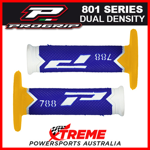 Progrip 788 Triple Density Extra Slim Blue/Yellow Grips MX Dirt Bike Motorcycle