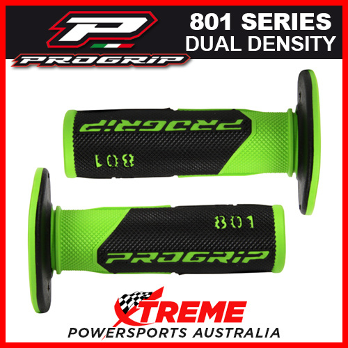 Progrip 801 Half Waffle Dual Density Green Grips MX Dirt Bike Motorcycle