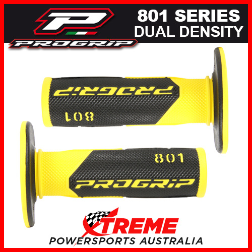Progrip 801 Half Waffle Dual Density Yellow Grips MX Dirt Bike Motorcycle