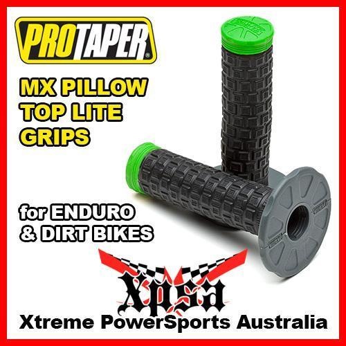 ProTaper Pillow Top Lite Grips Grey/Black/Green MX Motocross Dirt Bike 024887