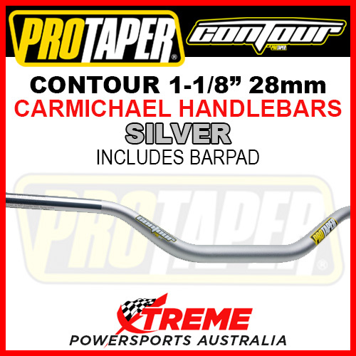 ProTaper 027911 Contour Handlebar Oversize 1-1/8" Fat Bars Carmichael Bend Silver