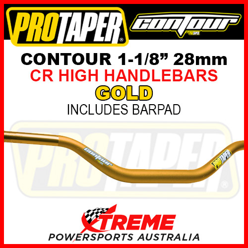 ProTaper 027916 Contour Handlebar Oversize 1-1/8" Fat Bars CR High Bend Gold