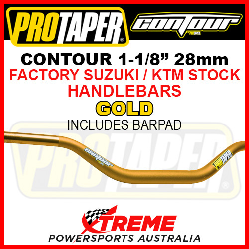 ProTaper 027924 Contour Handlebar Oversize 1-1/8" Fat Bars Factory For Suzuki/KTM Stock Bend Gold