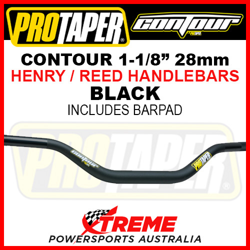ProTaper 027925 Contour Handlebar Oversize 1-1/8" Fat Bars Henry/Reed Bend Black
